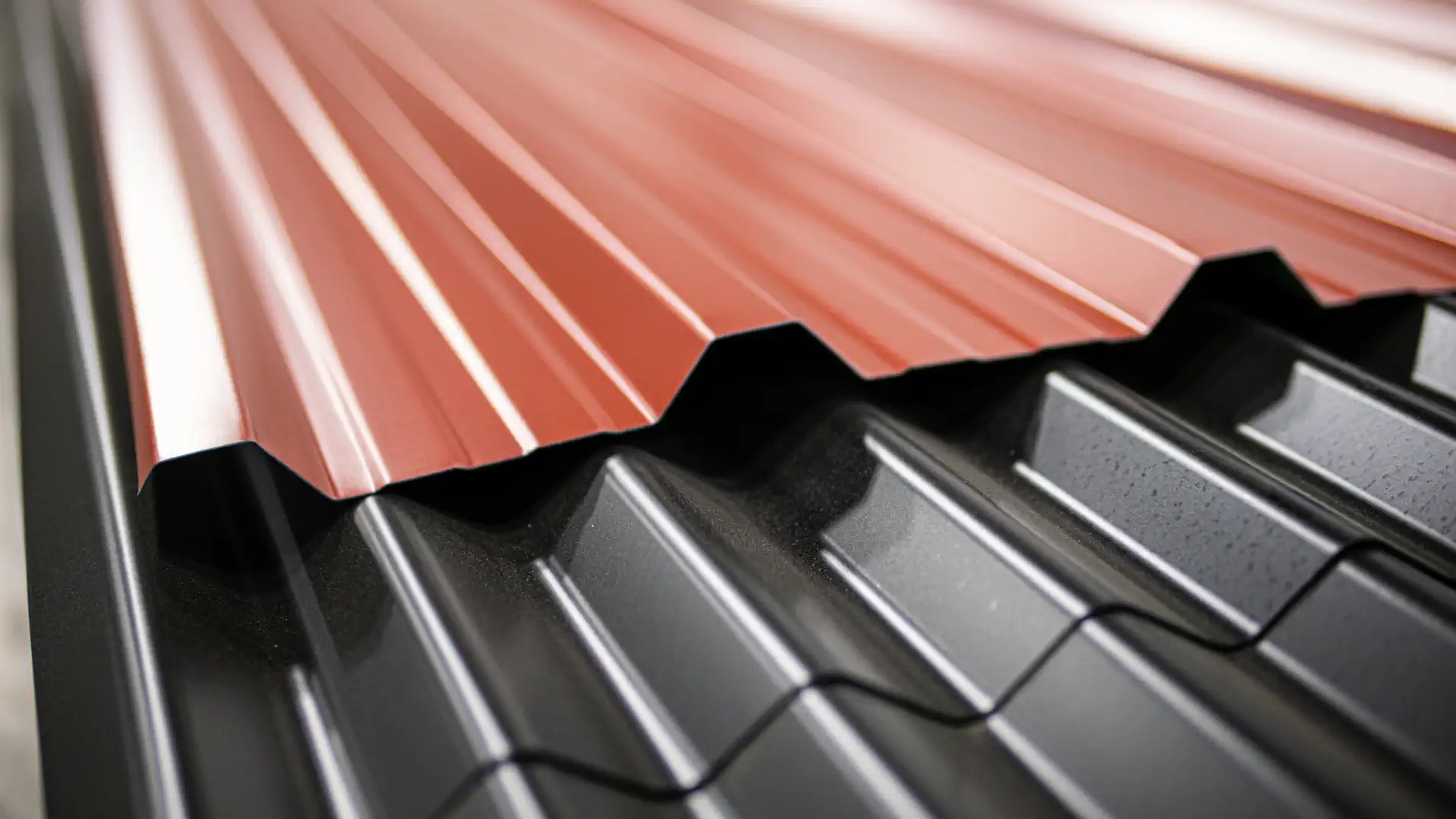 Corrugated aluminum and steel panels shown side by side